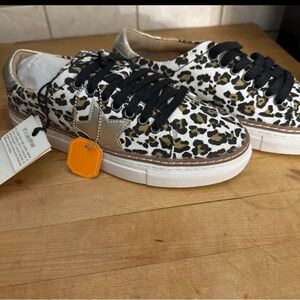 Myra Bag Leopard Print Sneakers - Black, Gold, White